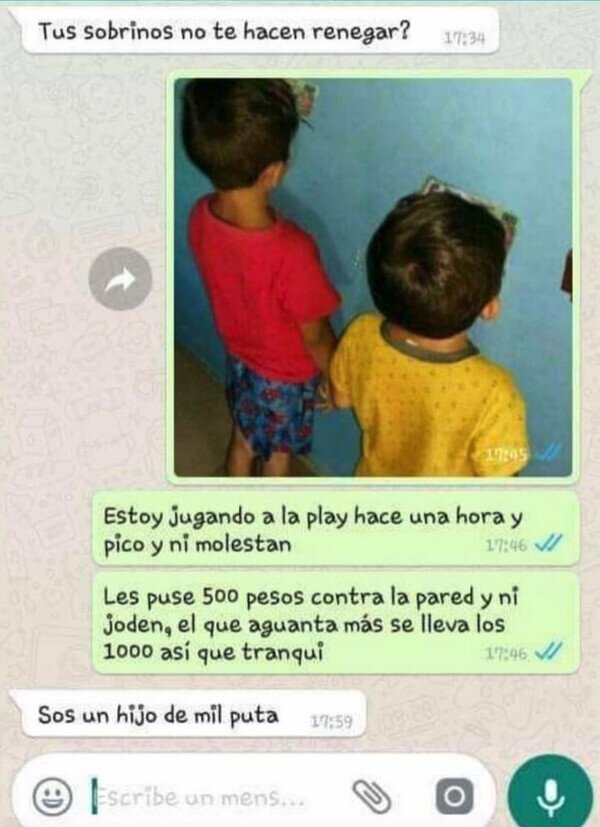 Meme_otros - Como tener tranquilos a dos niños