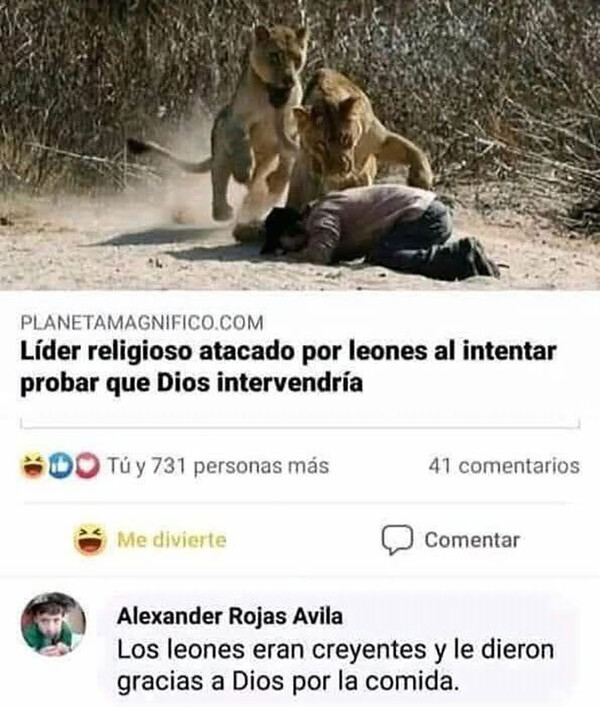 Meme_otros - Los leones rezaron más