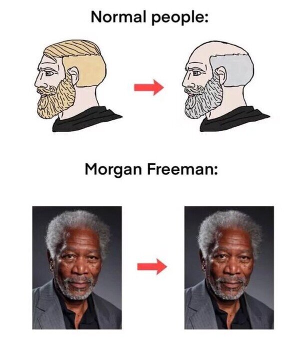 Meme_otros - Morgan Freeman está igual que siempre