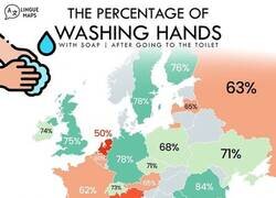 Enlace a Porcentaje de lavado de manos con jabón después de ir al baño en Europa
