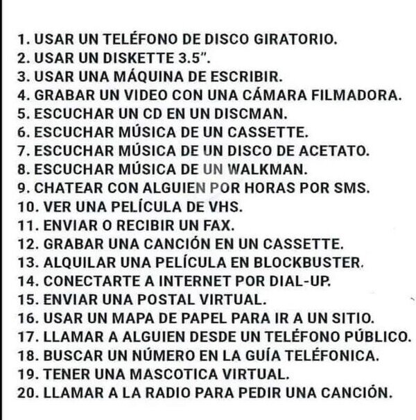 Otros - Si hiciste 10 de estas 20 cosas, eres un anciano decrépito