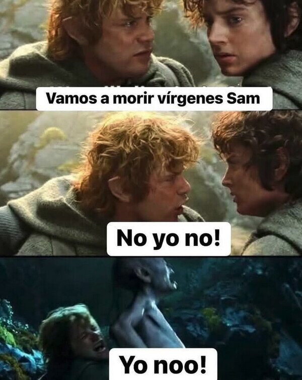 Señor de los Anillos,Sam,virgen,Gollum,wtf