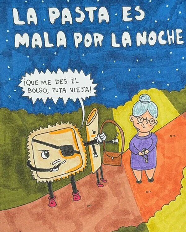 Meme_otros - La pasta es mala por la noche