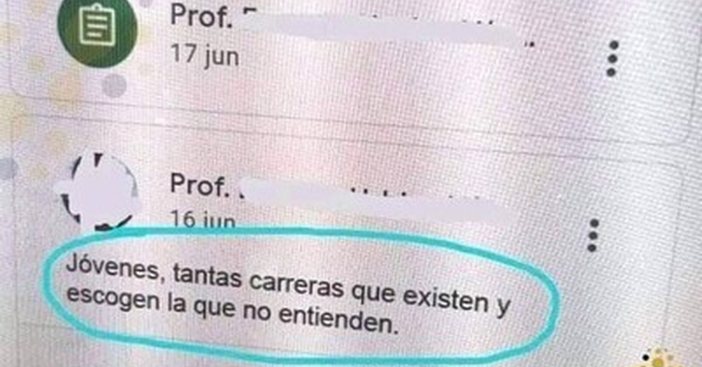 La reflexión de este profesor