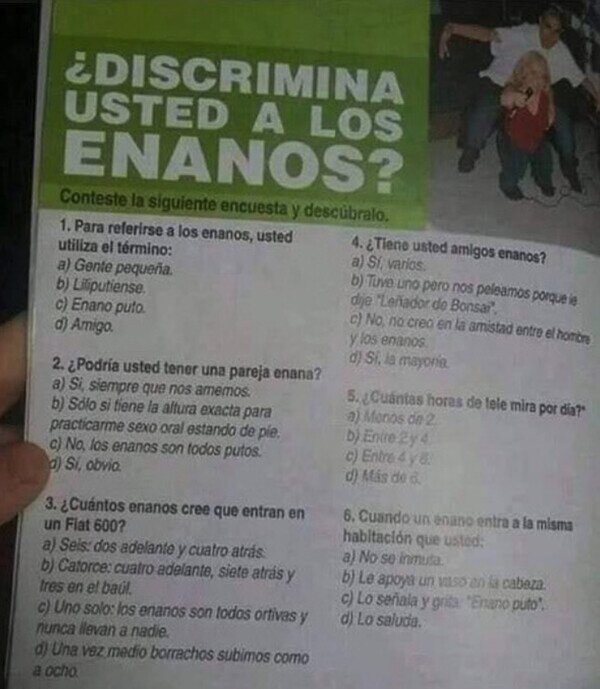 Meme_otros - El test para saber si discriminas a los enanos