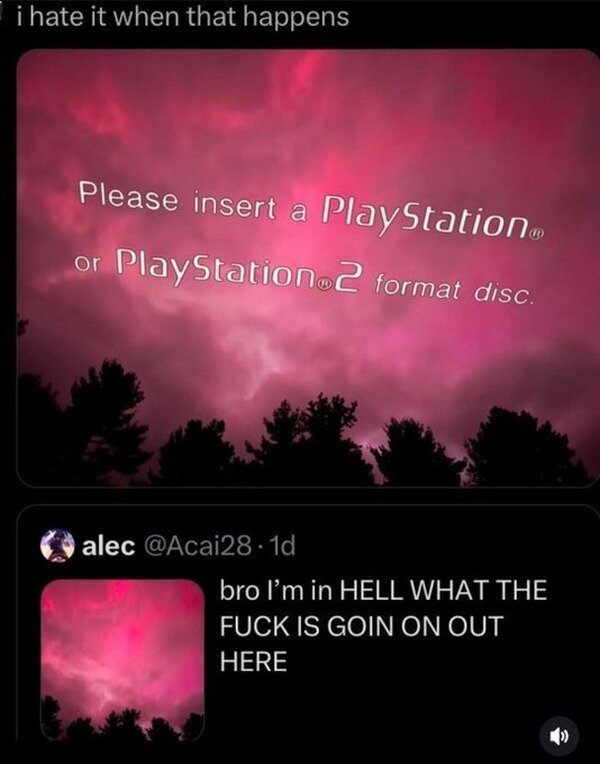 Meme_otros - Cuando el cielo parece la pantalla de error de la PlayStation