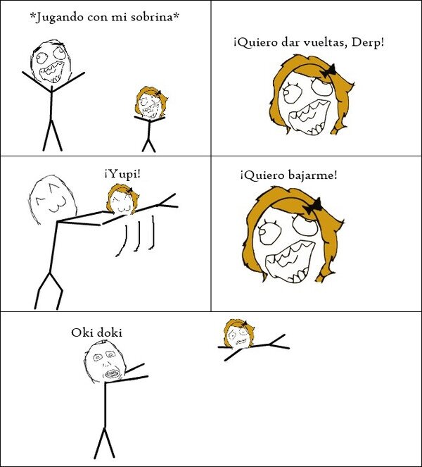 jugar,vueltas,sobrina,tirar