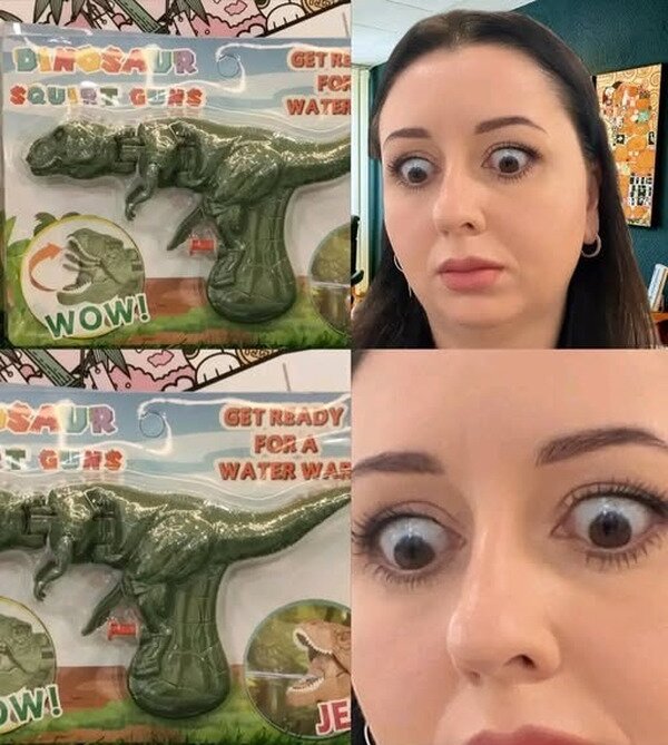 Meme_otros - Les quedó rara la Dinopistola