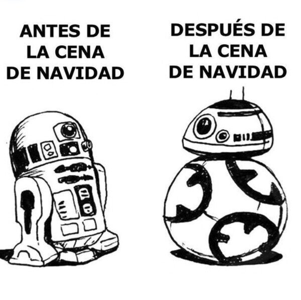 antes,despu&eacute;s,navidad,cena,comer,R2D2