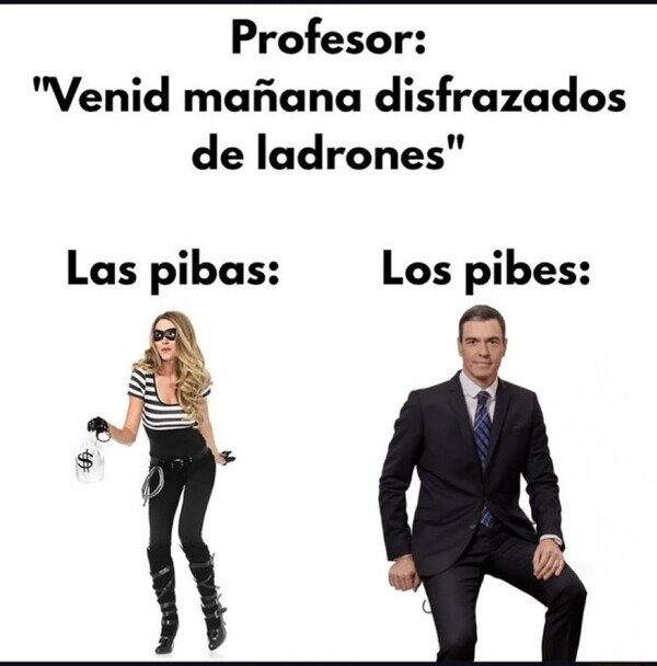 clase,disfraz,chicos,chicas,ladrones,Pedro S&aacute;nchez