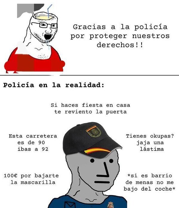 Meme_otros - La policía protegiendo nuestros derechos