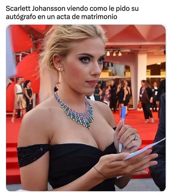 firmar,aut&oacute;grafo,matrimonio,Scarlett Johanson