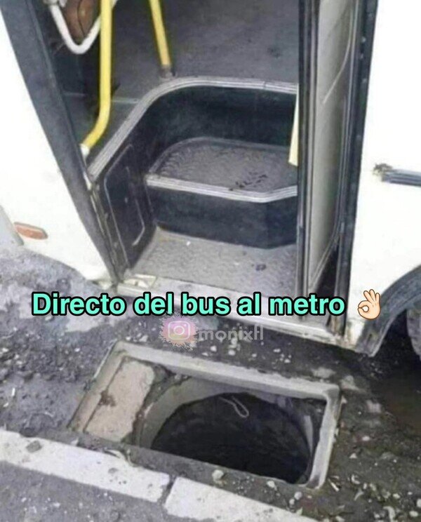 bus,metro,agujero