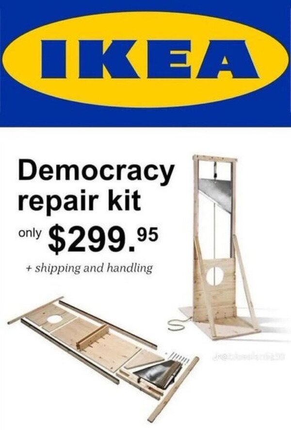 kit,reparaci&oacute;n,democracia,guillotina,ikea