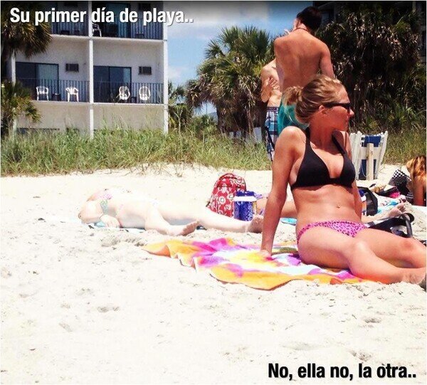 Meme_otros - Primer día de playa
