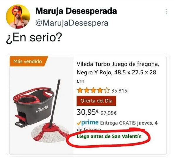 amazon,fregona,regalo,San Valent&iacute;n