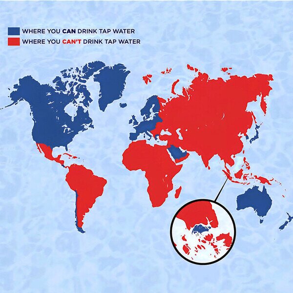 Meme_otros - El mapa de países con agua potable