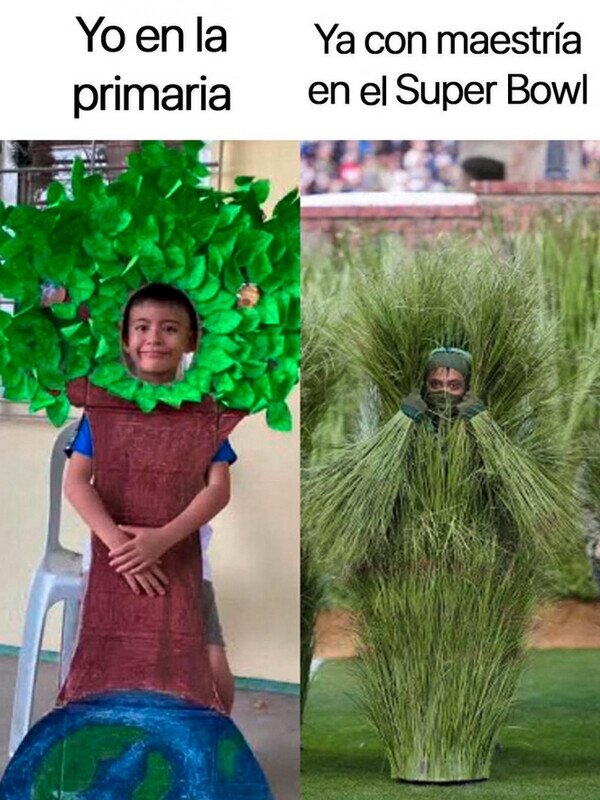 &aacute;rbol,ni&ntilde;o,planta,Superbowl,Bad Bunny