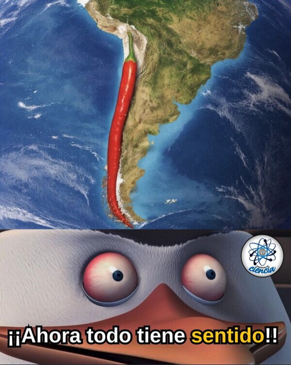 Meme_otros - Chile se llama Chile porque tiene forma de chile