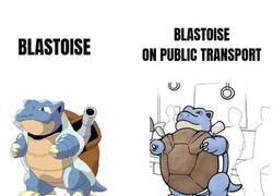 Enlace a Blastoise en el transporte público