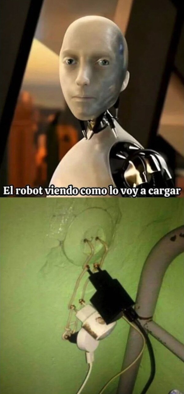 pobre,enchufe,cargar,robot