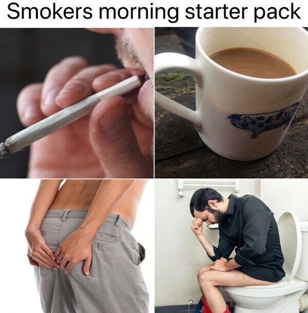 Meme_otros - La rutina mañanera de un fumador