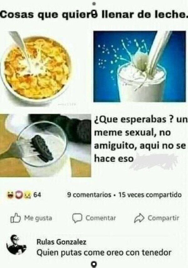 leche,cereales,galleta,oreo,tenedor