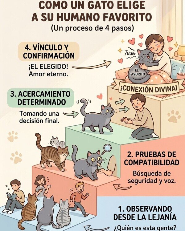 Otros - Cómo un gato elige a su humano favorito