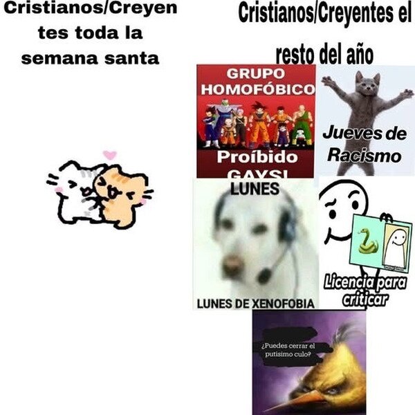 Meme_otros - Buenos cristianos una semana al año