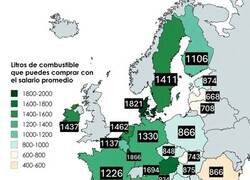 Enlace a Litros de combustible que puedes comprar con un sueldo medio en cada país