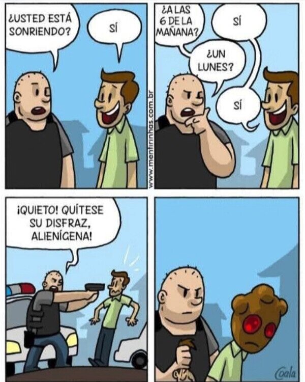 alien,sonre&iacute;r,ma&ntilde;ana,lunes,humano