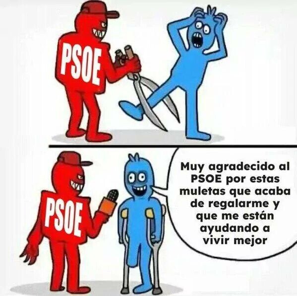 PSOE,piernas,cortar,muletas