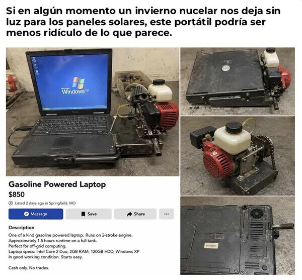 Otros - Este portátil funciona a gasolina