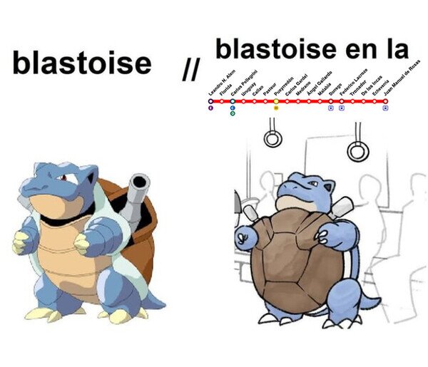 Meme_otros - Blastoise en el metro
