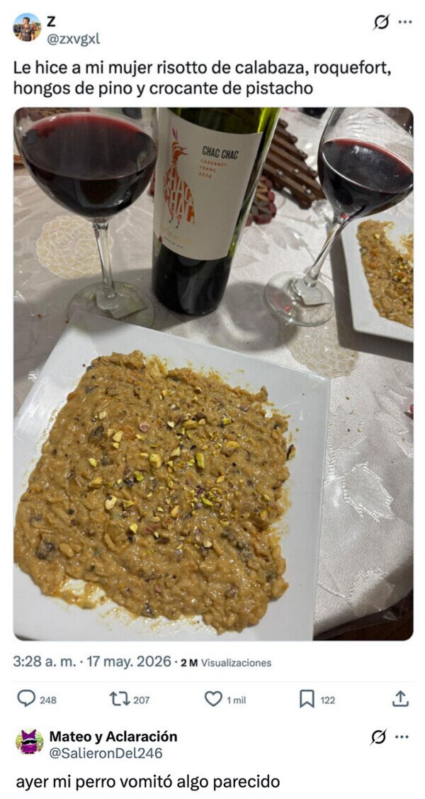 Meme_otros - Ese risotto me recuerda a algo...