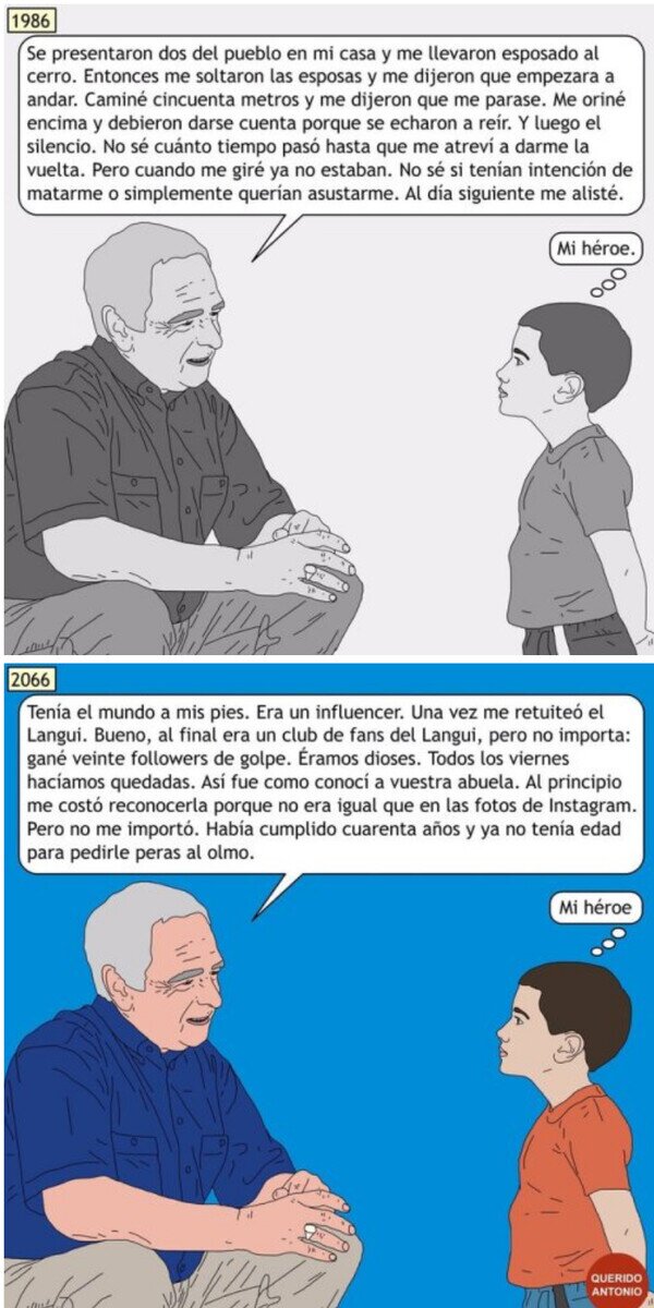 abuelo,nieto,ahora,antes,futuro