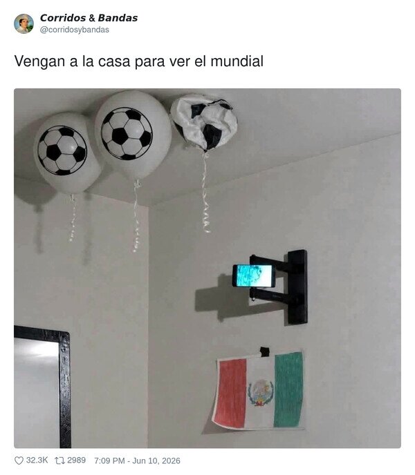 Otros - Cáiganle a la casa pa ver el mundial, por @corridosybandas