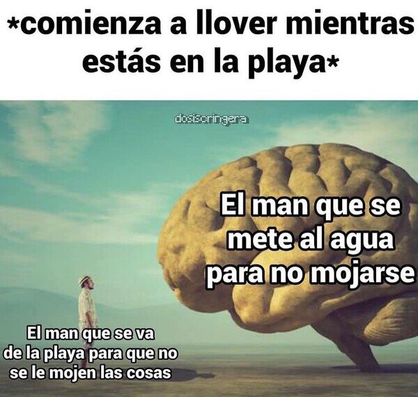 Meme_otros - Cuando estás en la playa y llueve