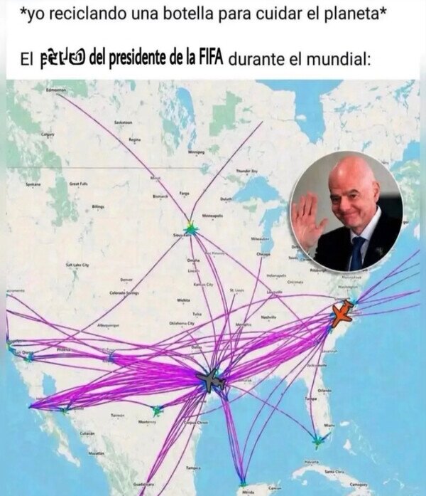 Otros - Ha asistido a todos los partidos en su jet privado