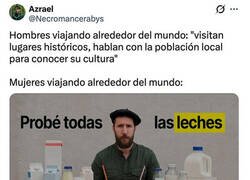 Enlace a Hombres y mujeres viendo mundo