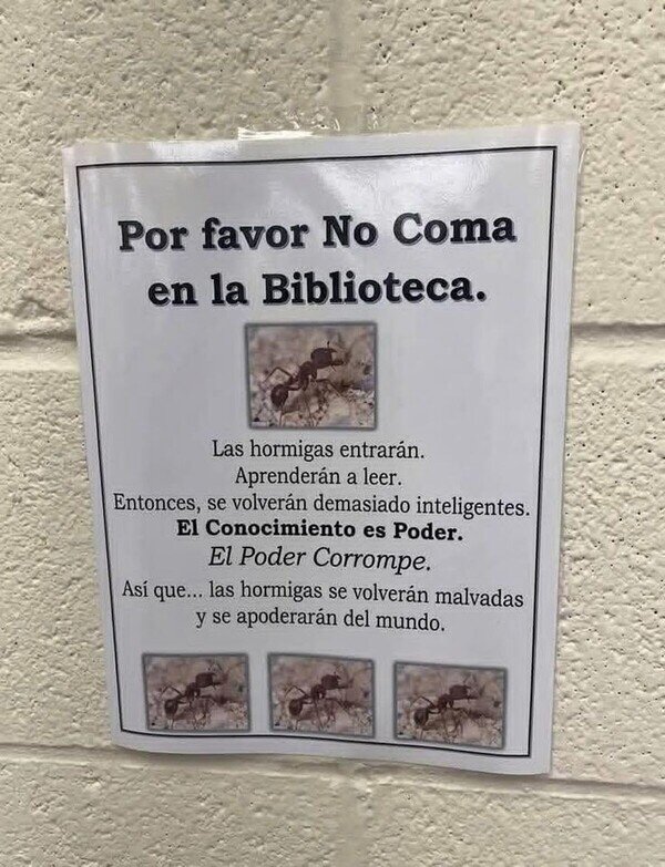 Otros - La importancia de no comer en la biblioteca