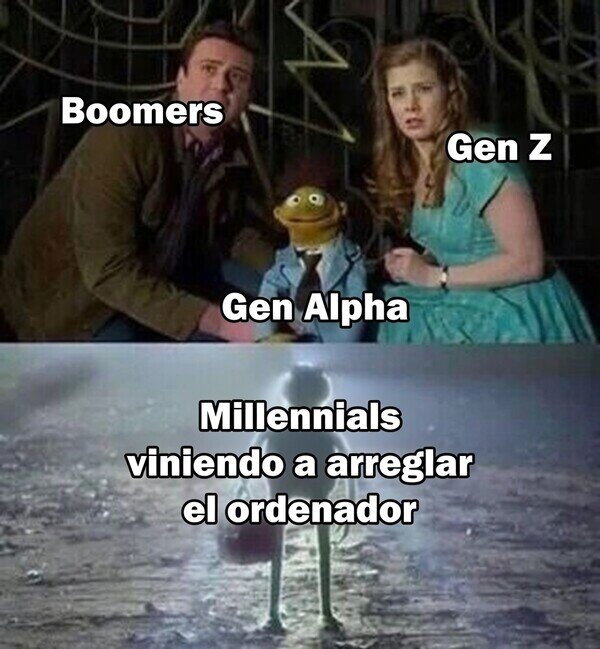 Meme_otros - Los millennials llegando a arreglarte el ordenador con tres tutoriales de YouTube, por @s8n