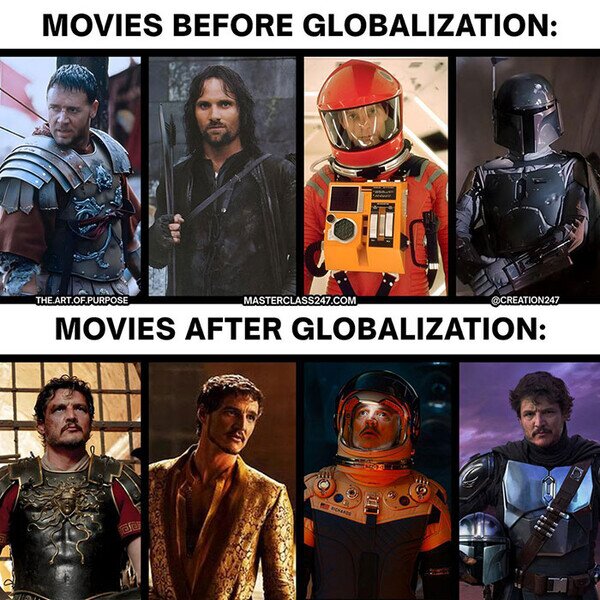 Meme_otros - Pedro Pascal representa la globalización en el cine