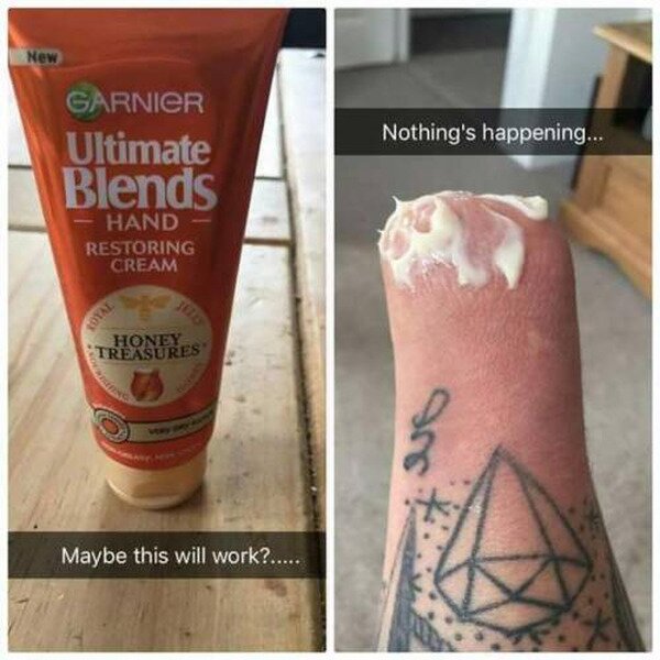 Meme_otros - La crema restauradora de manos no funciona