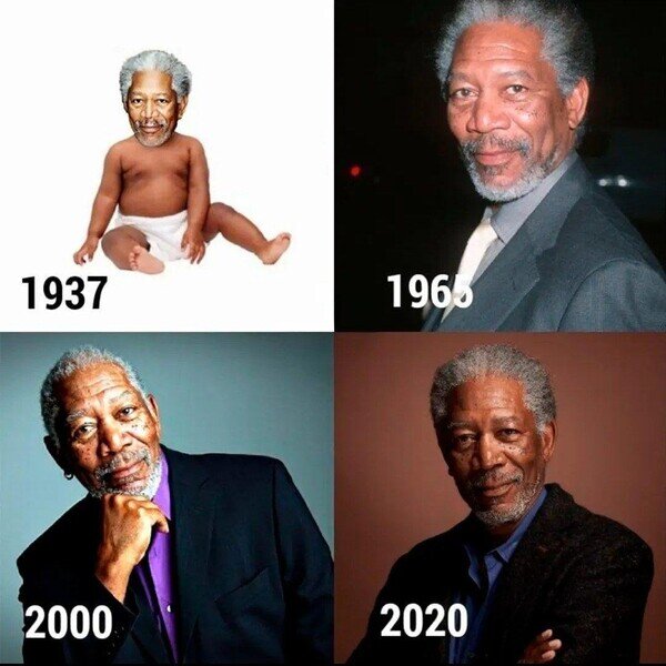 Otros - Pasan los años y Morgan Freeman siempre tiene el mismo aspecto