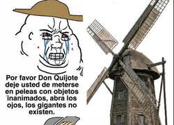 Enlace a Don Quijote y su cruzada contra los molinos