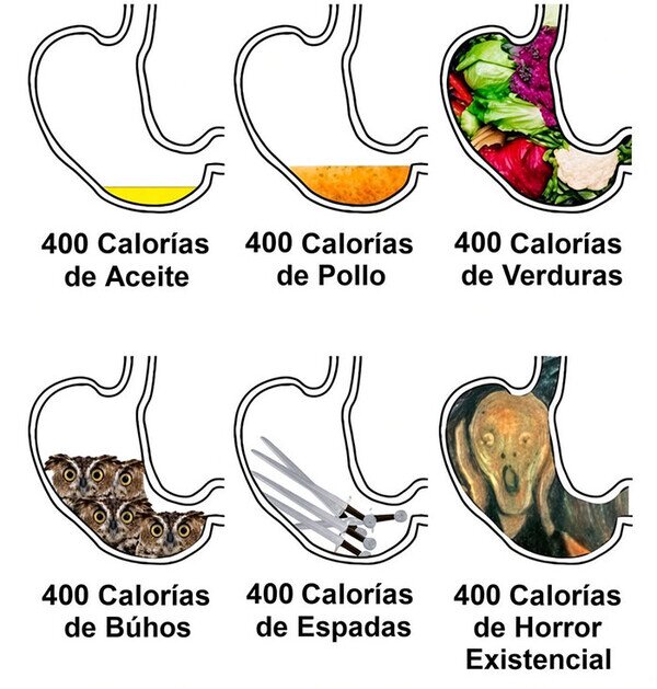Meme_otros - Así se ven 400 calorías en tu estómago