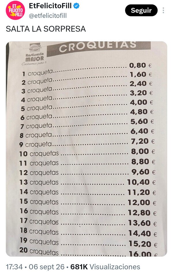 Meme_otros - Sacaron una nueva tabla de multiplicar, la de las croquetas