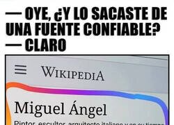 Enlace a No te fíes de todo lo que sale en Wikipedia