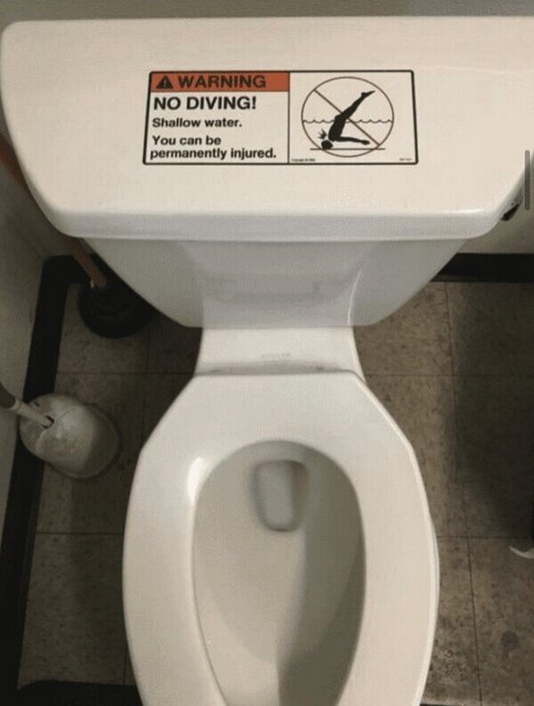 Meme_otros - Alguien usó el váter como piscina para tener que poner esa advertencia
